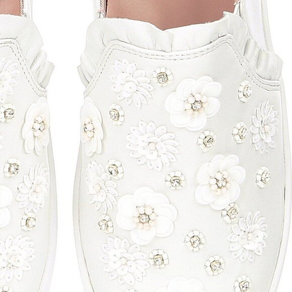 Kate Spade NEW Sneakers Embellished Leather Slip-on  White Women's 9.5 NIB - Picture 7 of 17